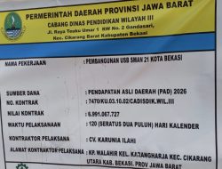 Pembangunan USB SMAN 21, Pemenang Lelang Diduga Tak Miliki SBU BG006